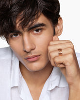 Nesting Band Ring in 18K Rose Gold with Center Cognac Diamond, 10mm